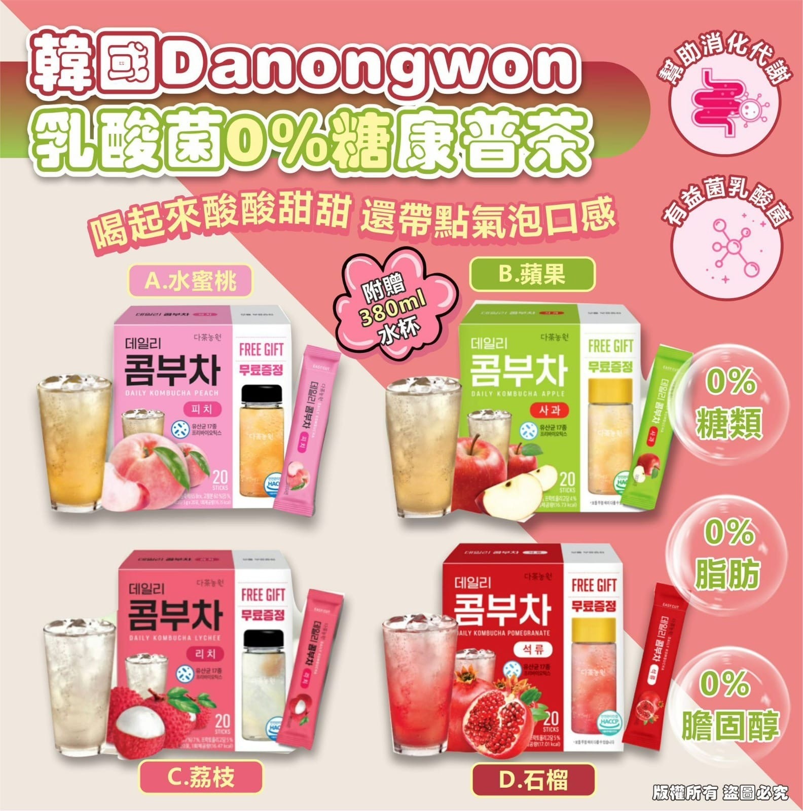 韓國Danongwon乳酸菌0%糖康普茶