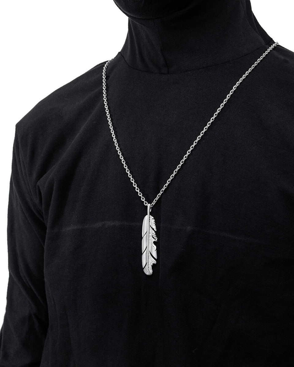 RECOVERY 羽毛項鍊 (霧銀色)