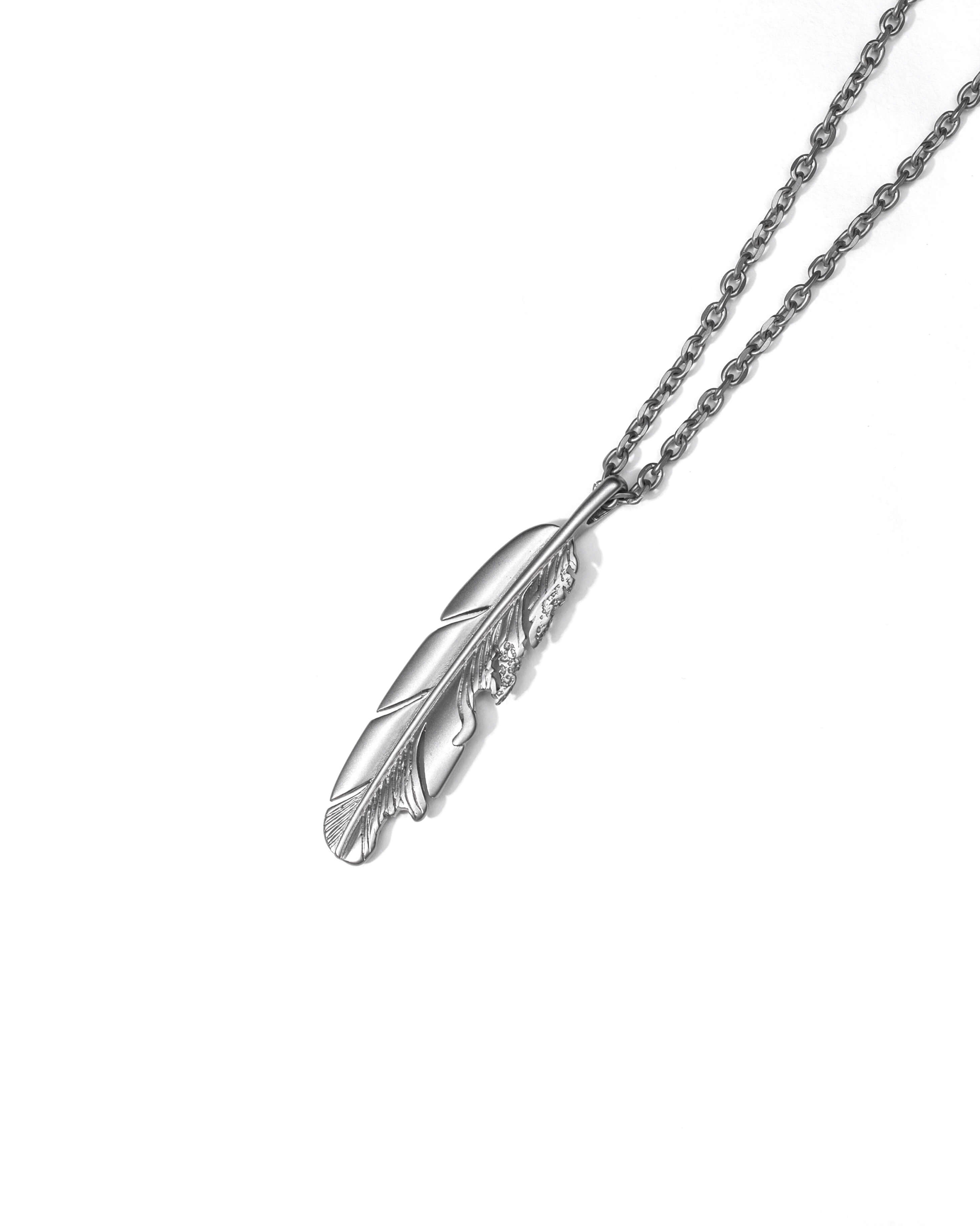 RECOVERY 羽毛項鍊 (霧銀色)