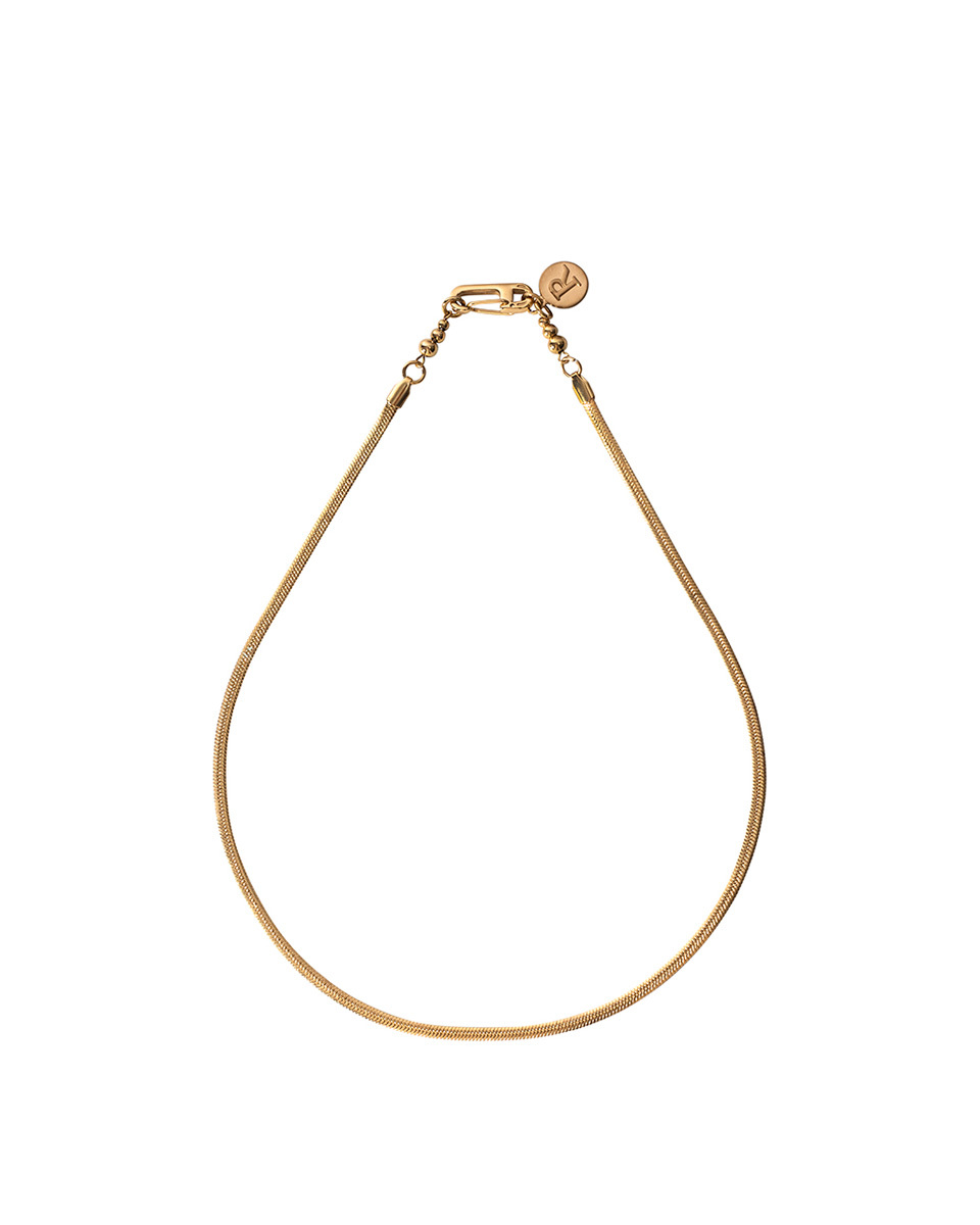 RECOVERY 3MM扁蛇項鍊 (亮金色)