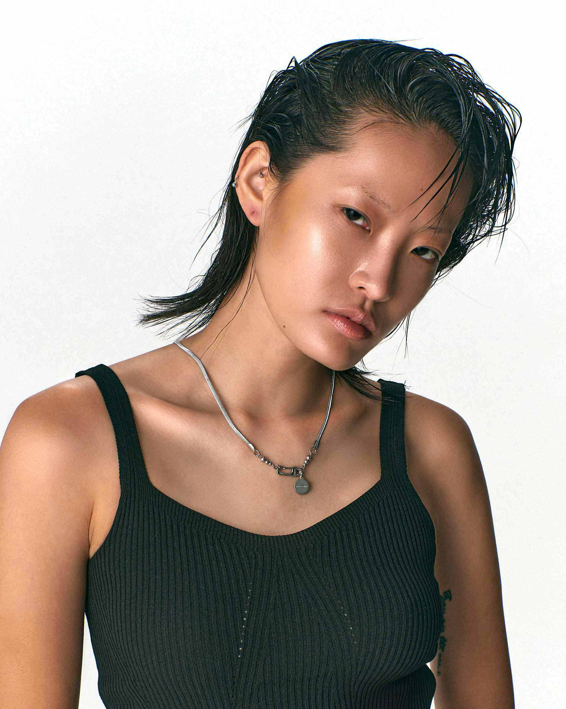 RECOVERY 3MM扁蛇項鍊 (亮銀色)