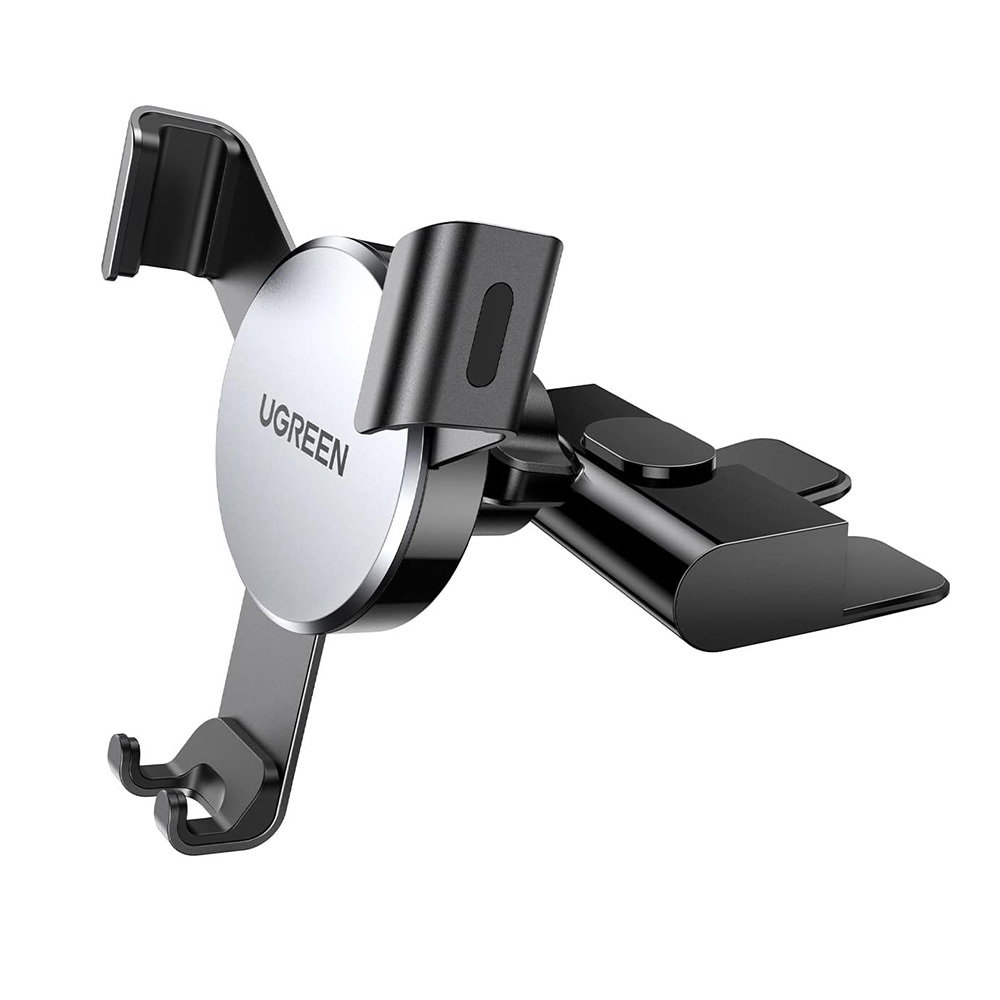UGREEN - 50396 車廂CD槽口手機支架 (金屬重力), 放下自動鎖緊