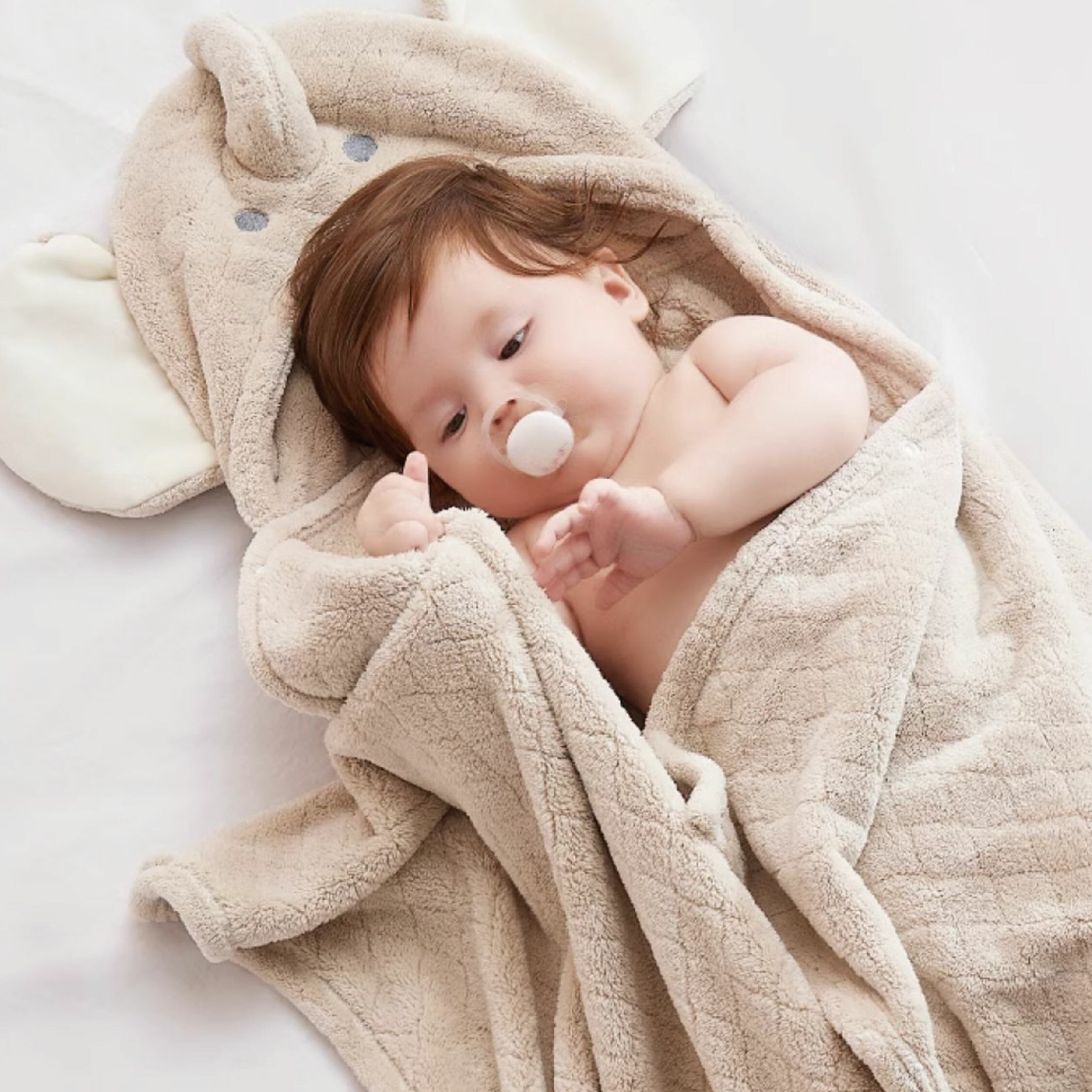 【JS0339】立體動物吸水柔軟斗篷浴巾＊三色