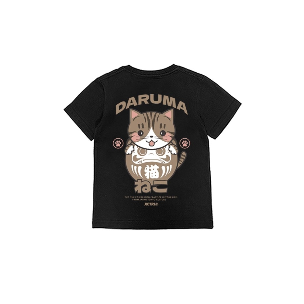 XCTRL童裝  小貓達摩童裝短T-黑