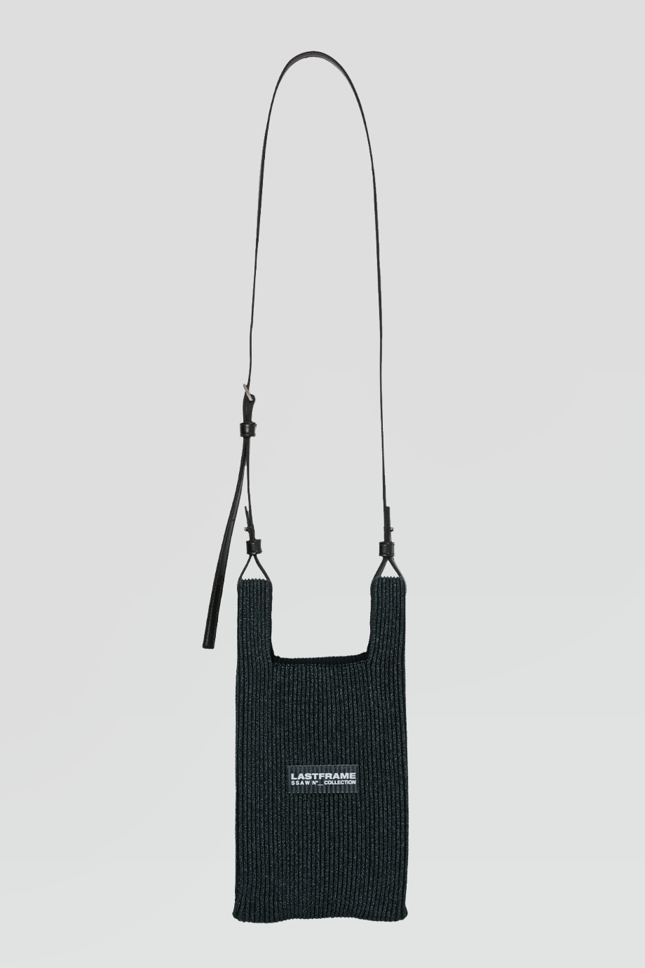 LASTFRAME｜KYOTO 迷你針織金蔥炭灰托特包