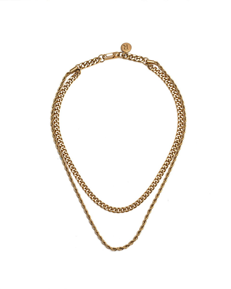 RECOVERY 雙層麻花項鍊 (亮金色)