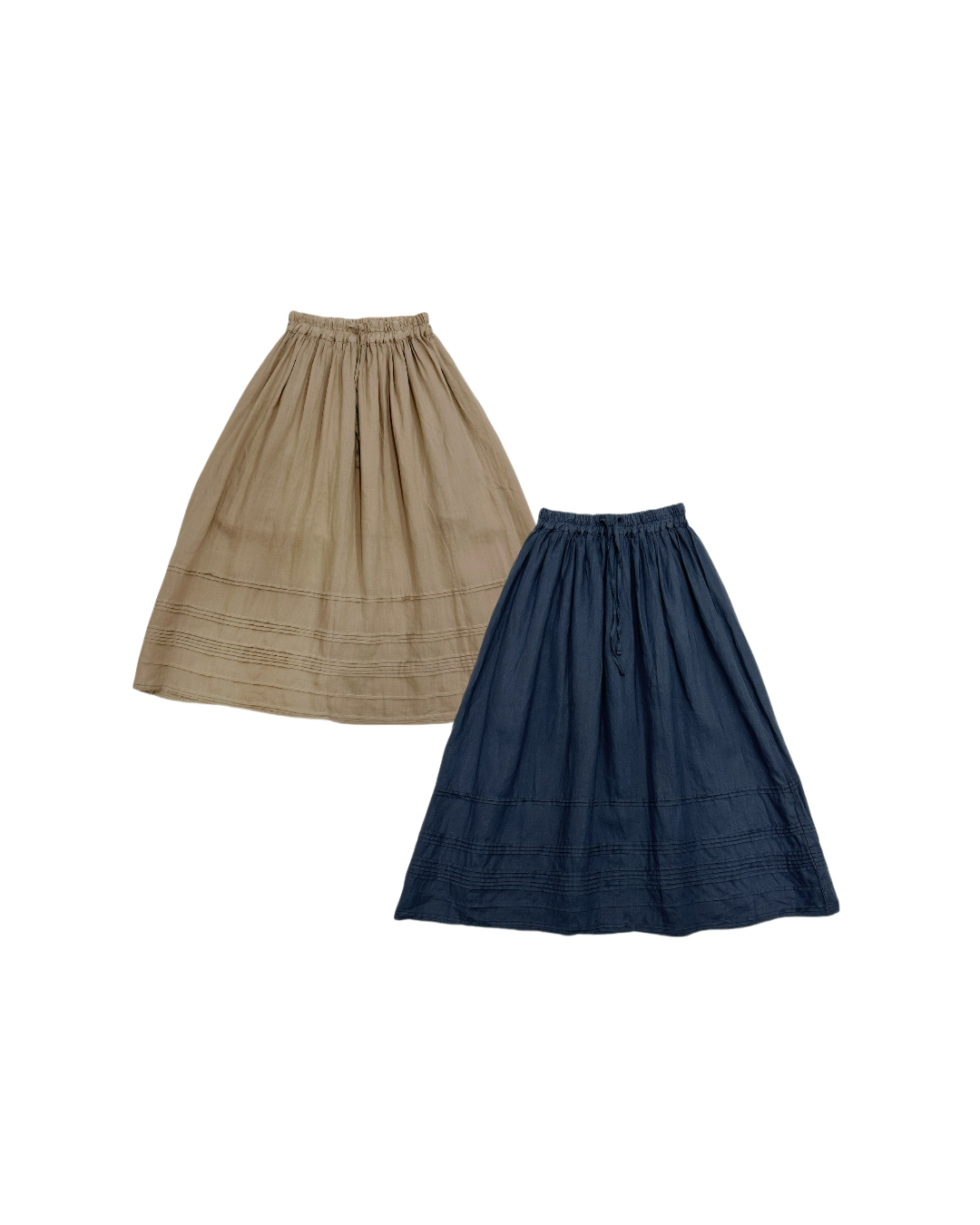 全麻褶褶底半身裙