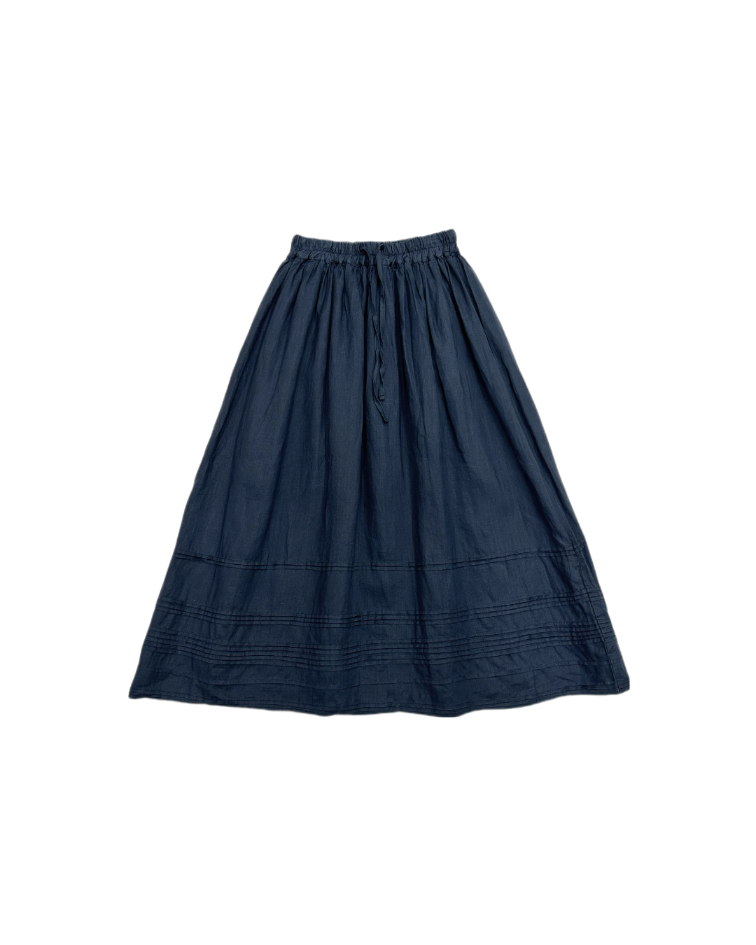 全麻褶褶底半身裙