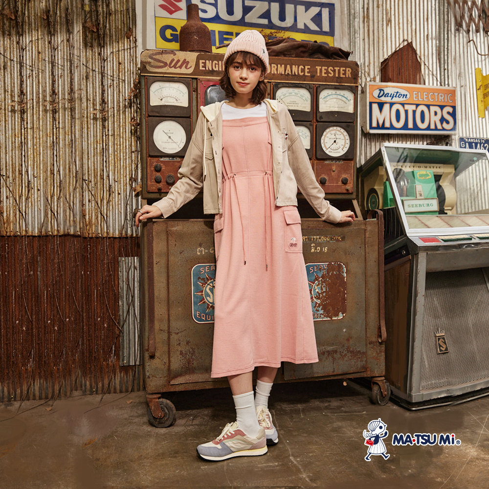 MA‧TSU Mi 異材質拼接假兩件抽繩麻料外套(卡.深藍)