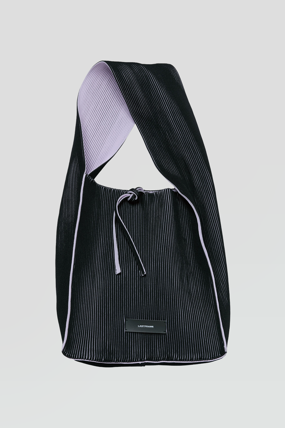 LASTFRAME｜KASANE 寬肩針織黑紫雙色托特包