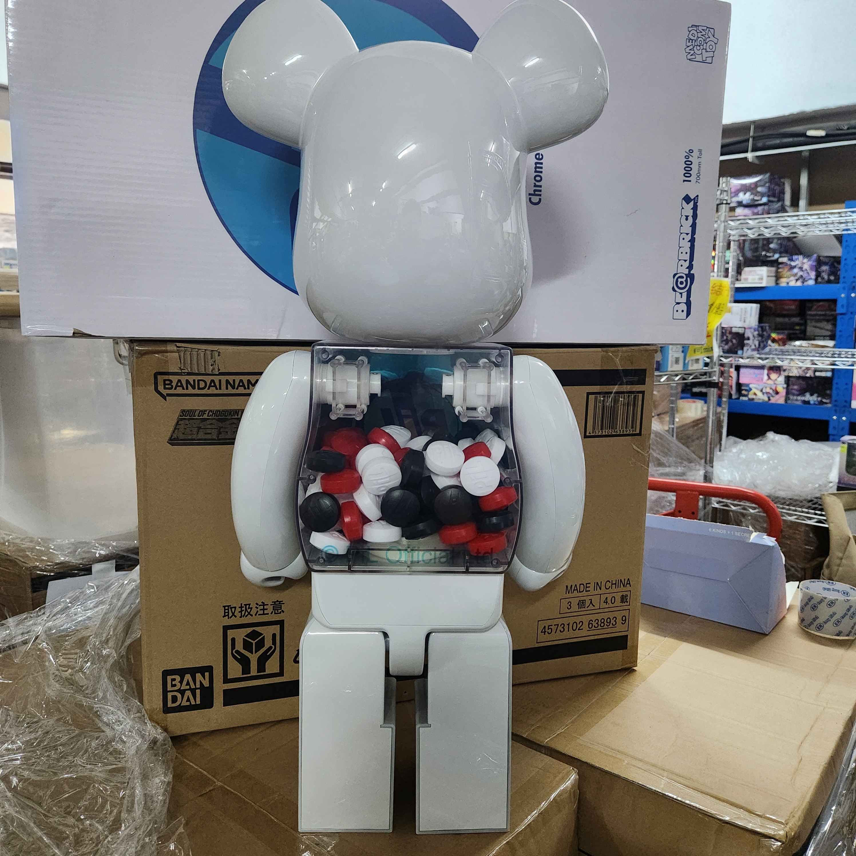 95% New) BE@RBRICK BEARBRICK PiL CHROME Ver. 白色電鍍藥丸10