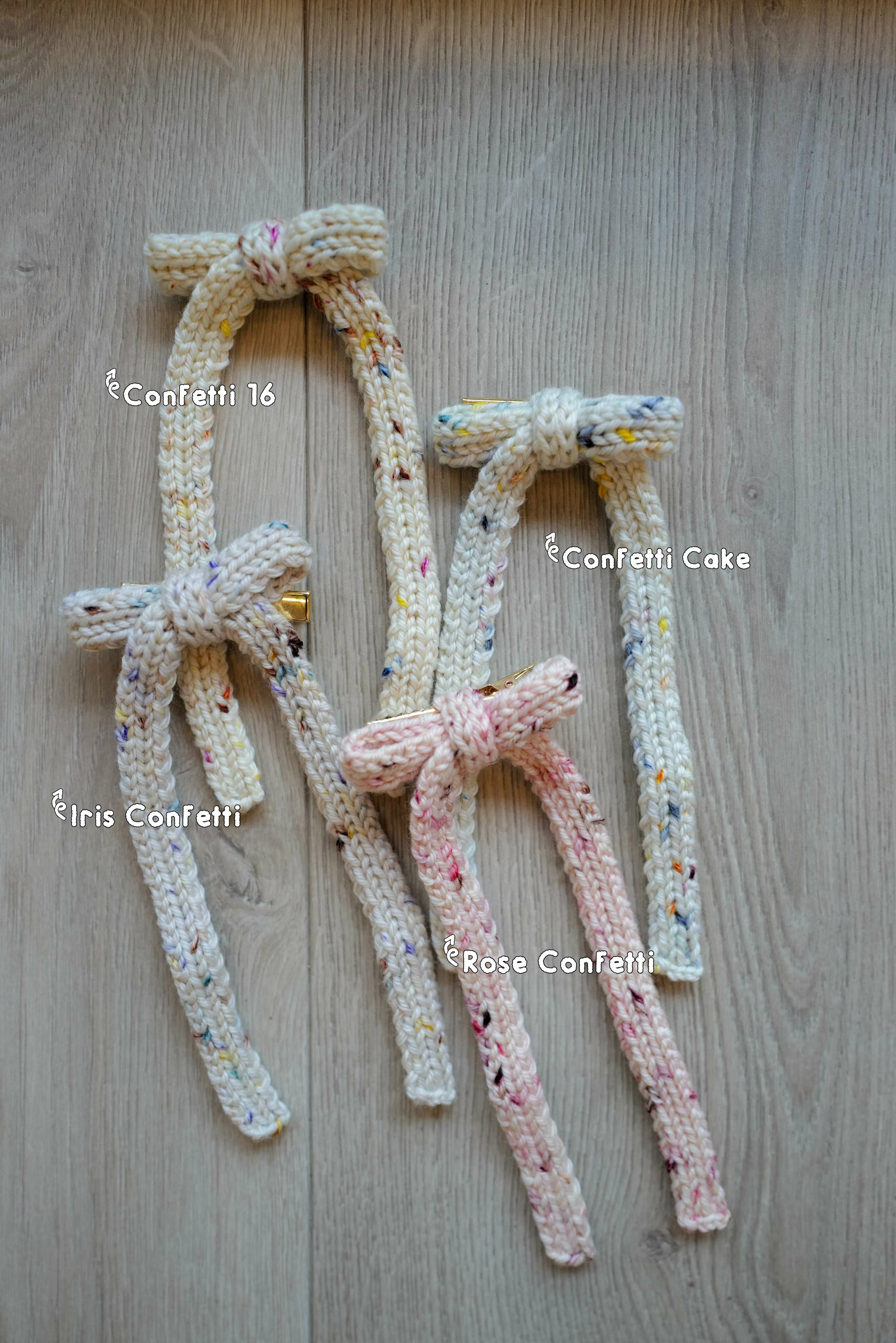 Nini Knit - 日本手工髮夾 蝴蝶結長款