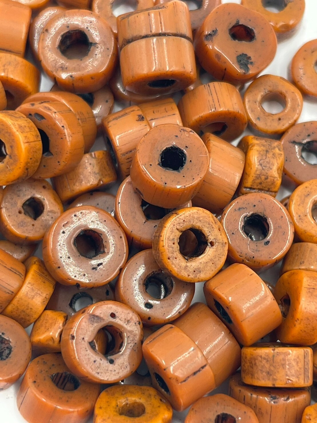 公克-扁仿舊橘珠7.5mm厚4mm孔2mm