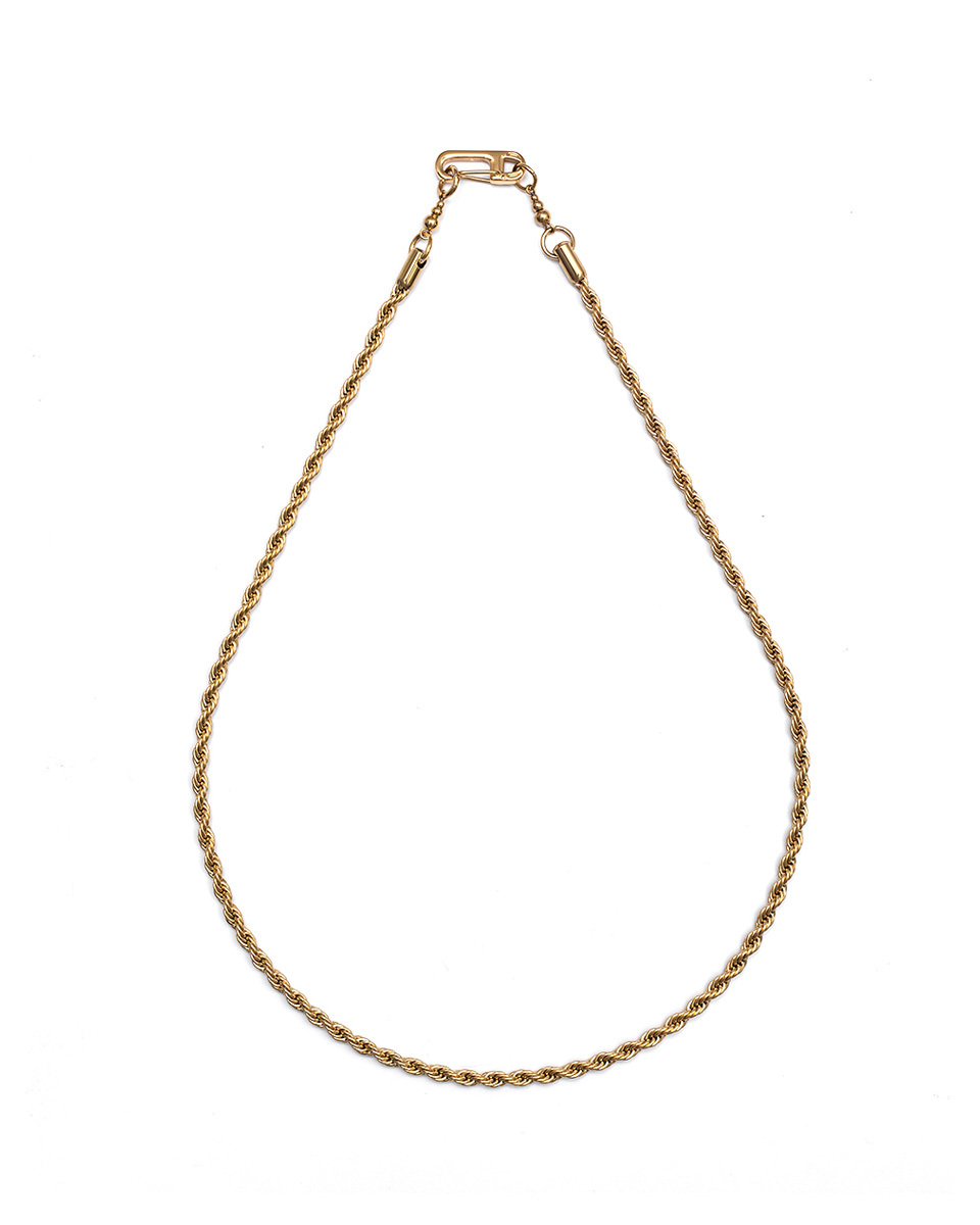 RECOVERY 4MM麻花項鍊 (亮金色)