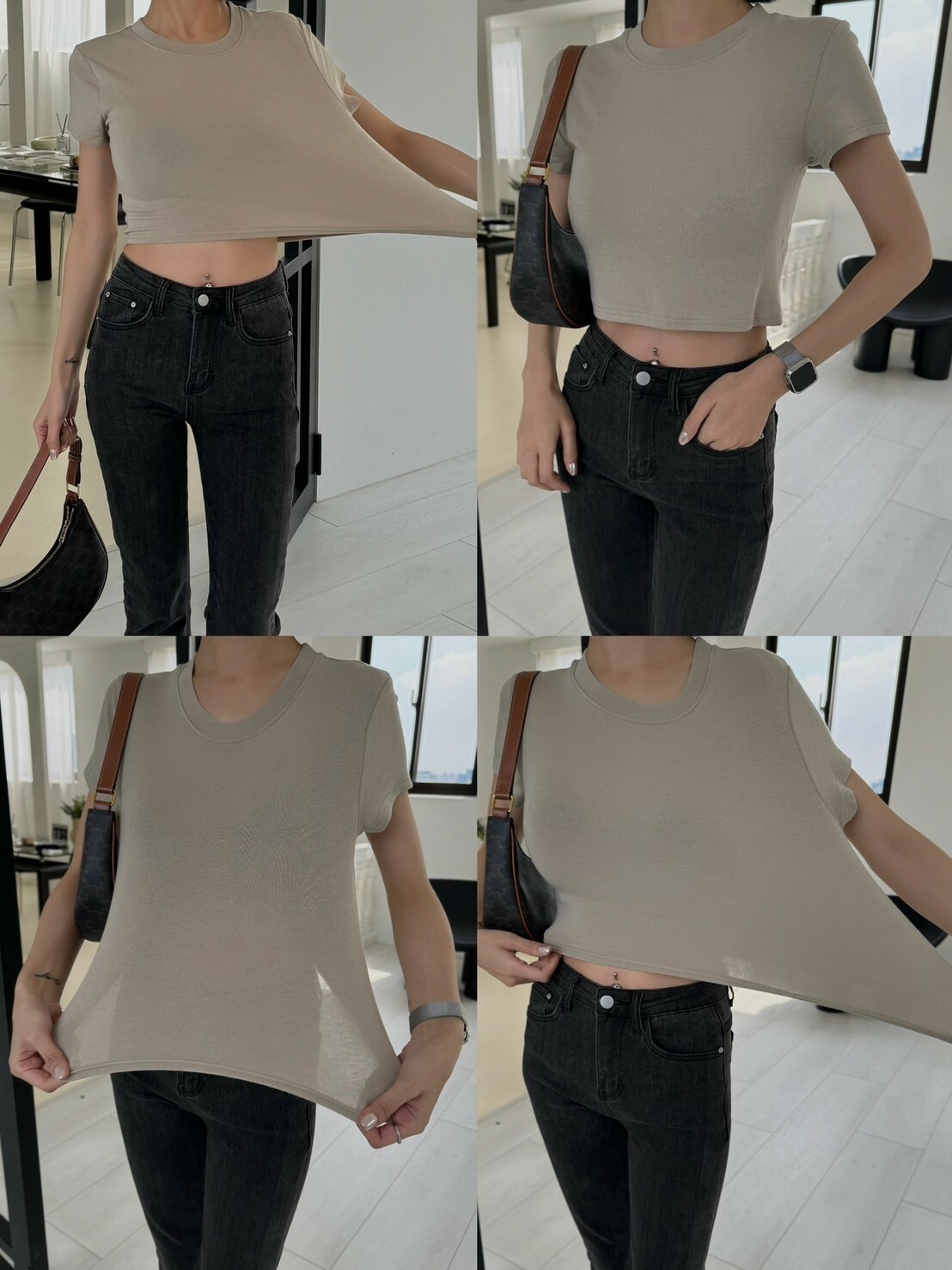 極柔軟彈力短版上衣