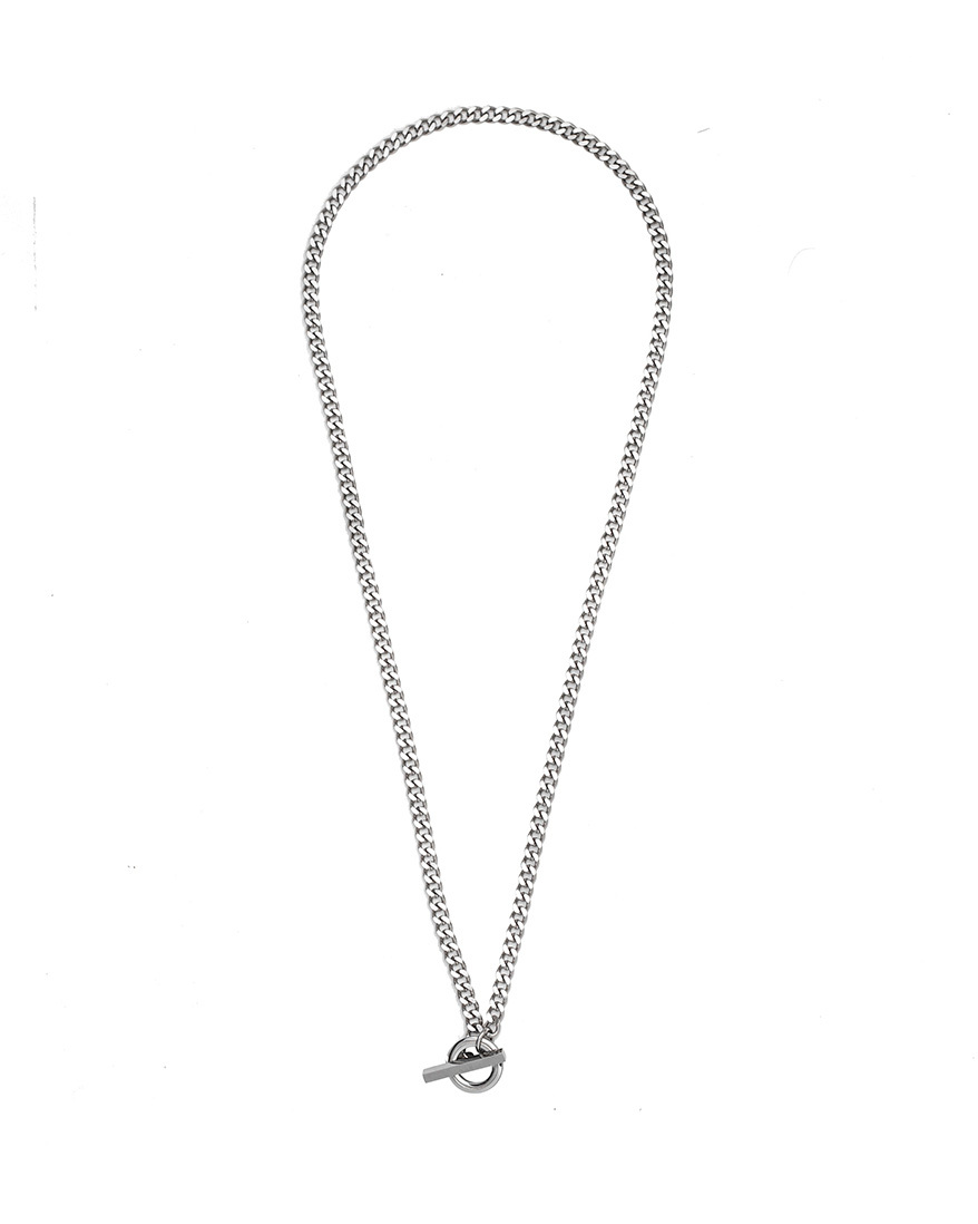 RECVOERY 3MM細扁項鍊 (銀色)