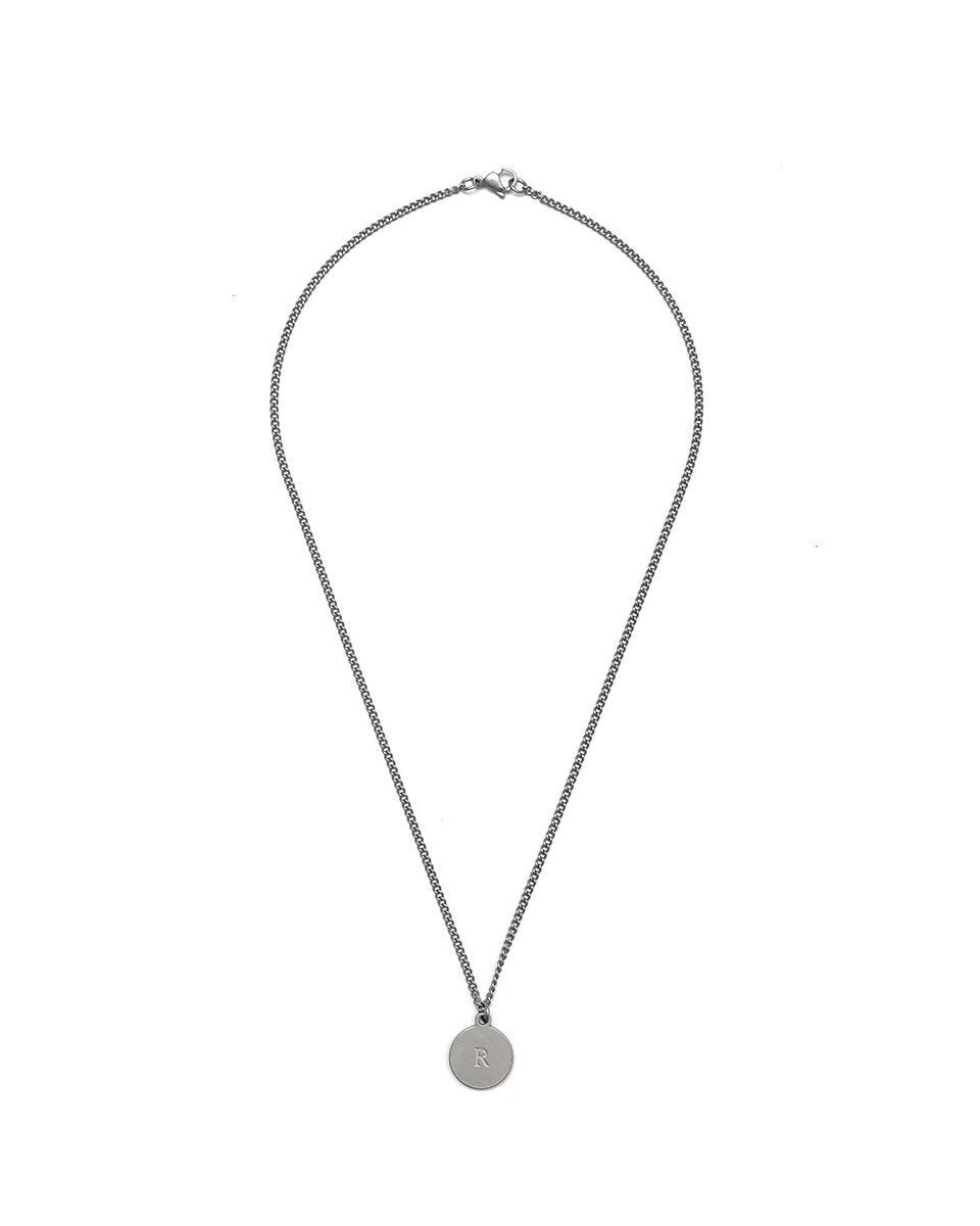 RECOVERY 小圓牌LOGO項鍊 (霧銀色)