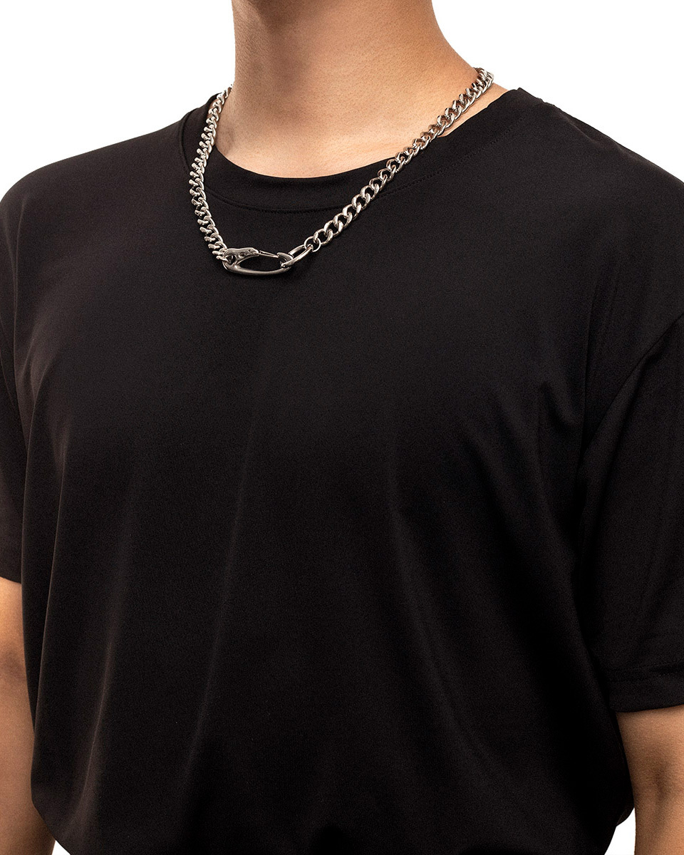 RECOVERY 烏鴉頭骨雙扣頭扁鍊 (亮銀色)