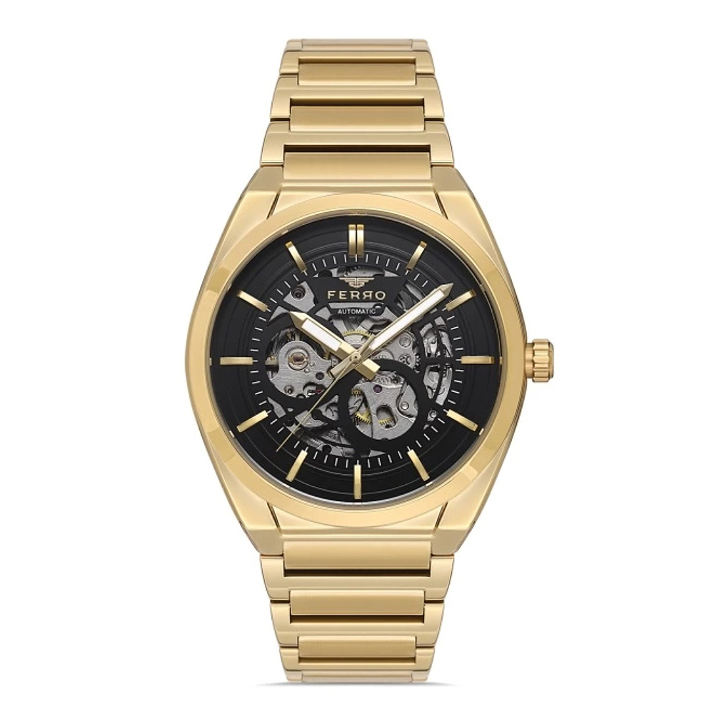 【FERRO 費羅】FM31394A 鏤空錶盤 自動上鍊機芯 夜光指針 不鏽鋼 機械 手錶