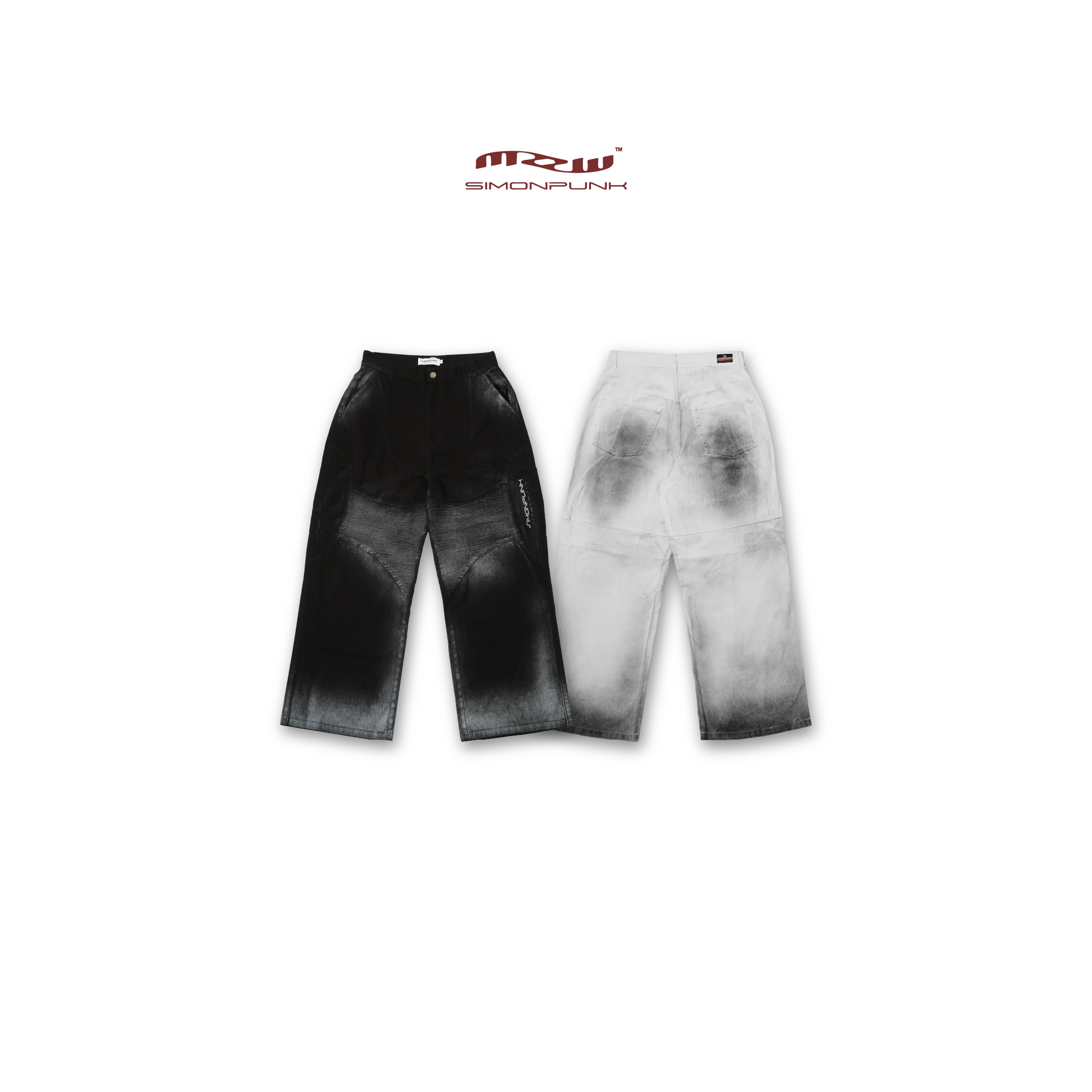 SIMON PUNK Project-009 特務 機車 拼接 做舊 長褲