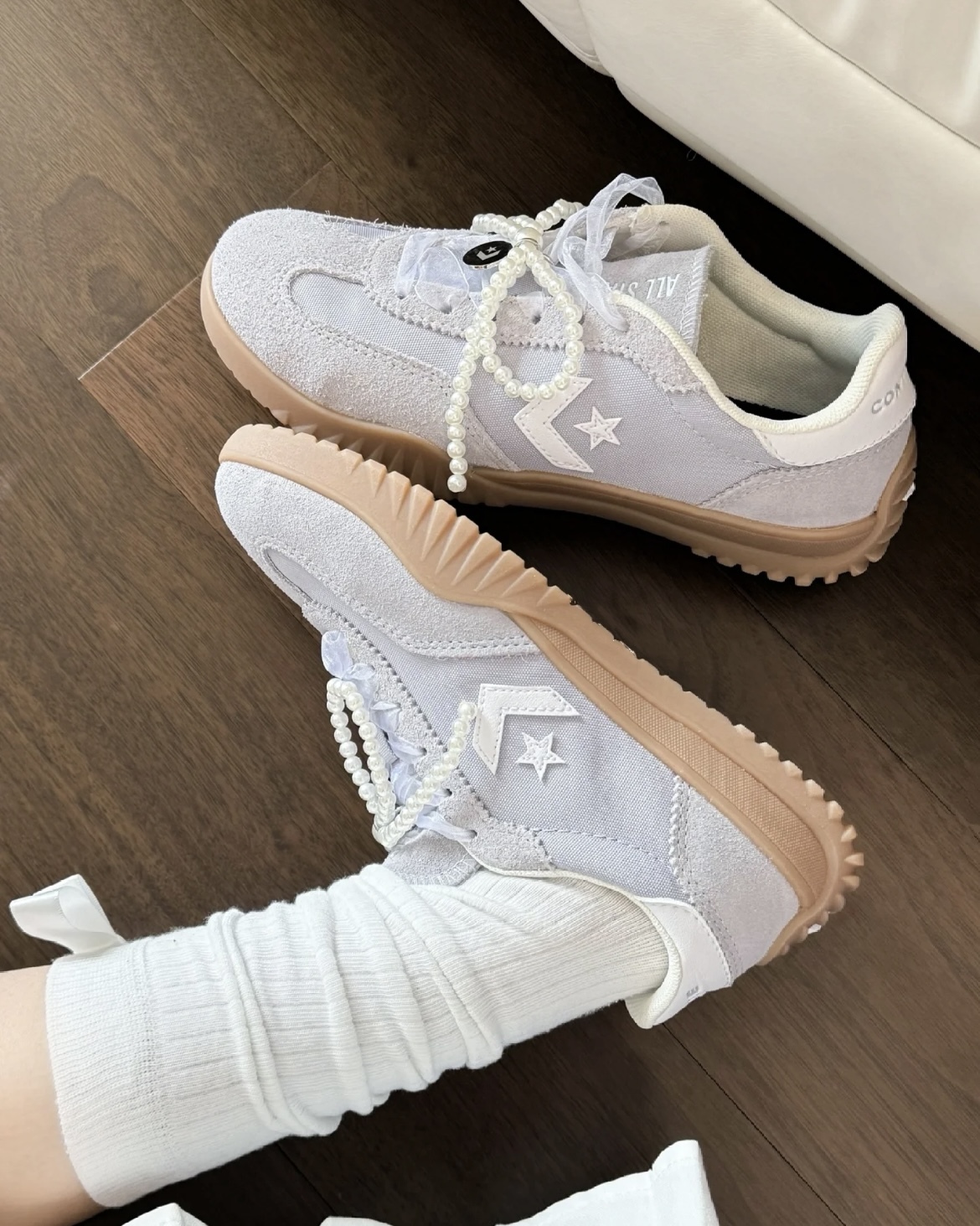 Converse Run Star Trainer OX 流星 復古 德訓鞋 ‎焦糖底 Karina代言同款 霧藍灰