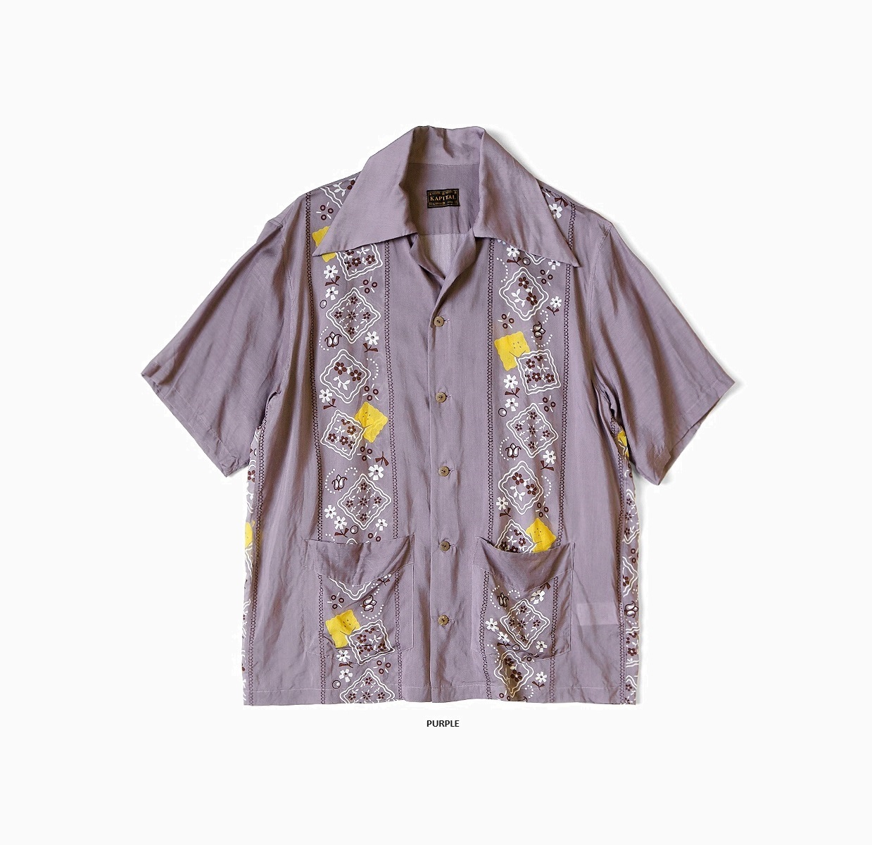 KAPITAL PECKISH RAINBOWY PATTERN WRANGLE COLLAR CUBAN SHIRT SS - PRE ORDER ITEM (預訂中)