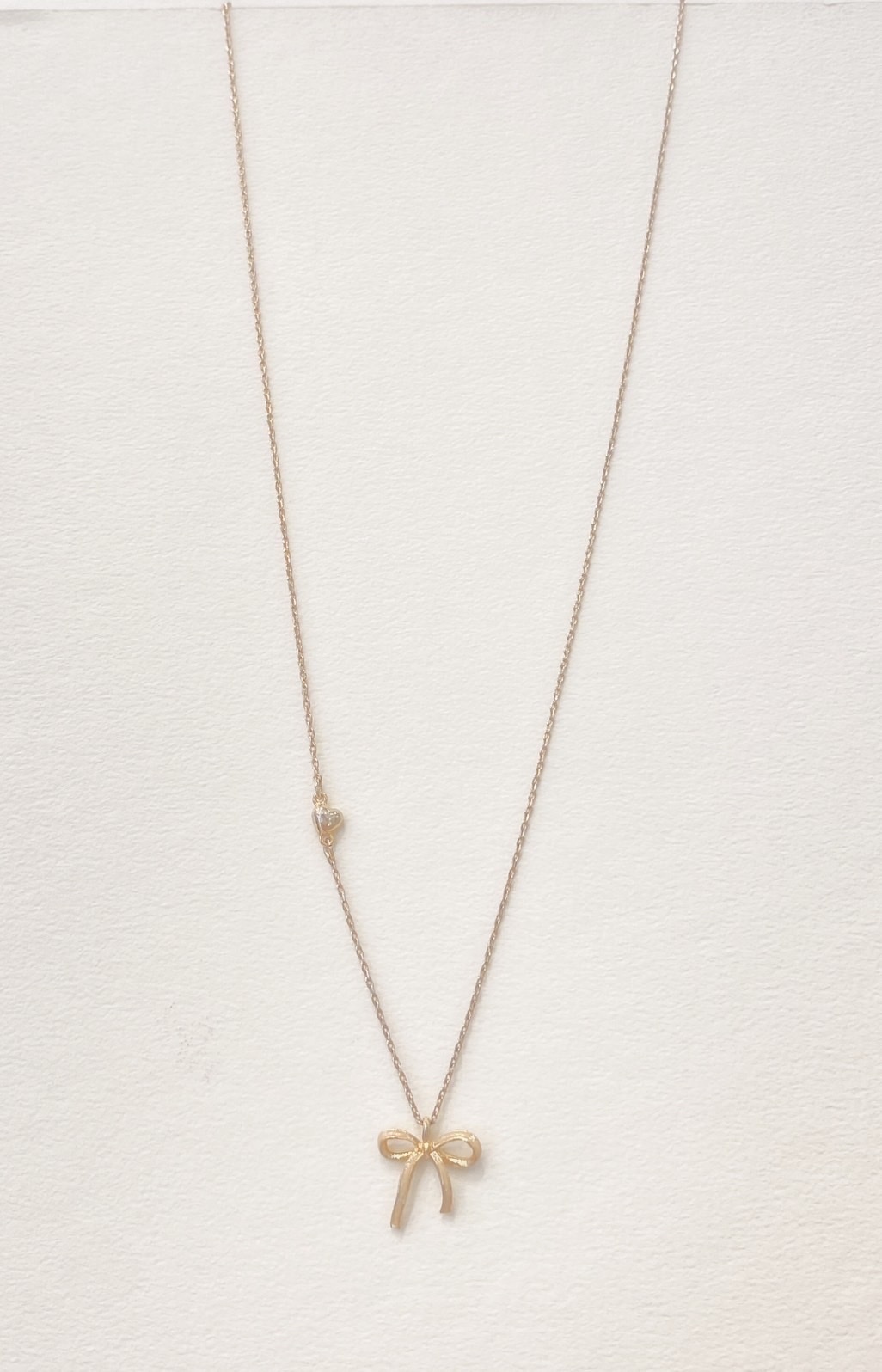 細蝴蝶結愛心項鍊