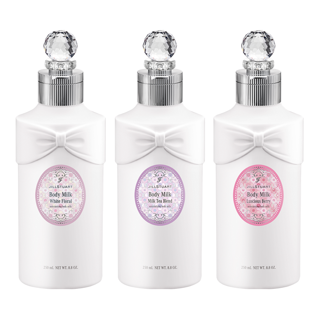 JILL STUART White Floral / Milk Tea Blend / Luscious Berry Body Milk 250ml