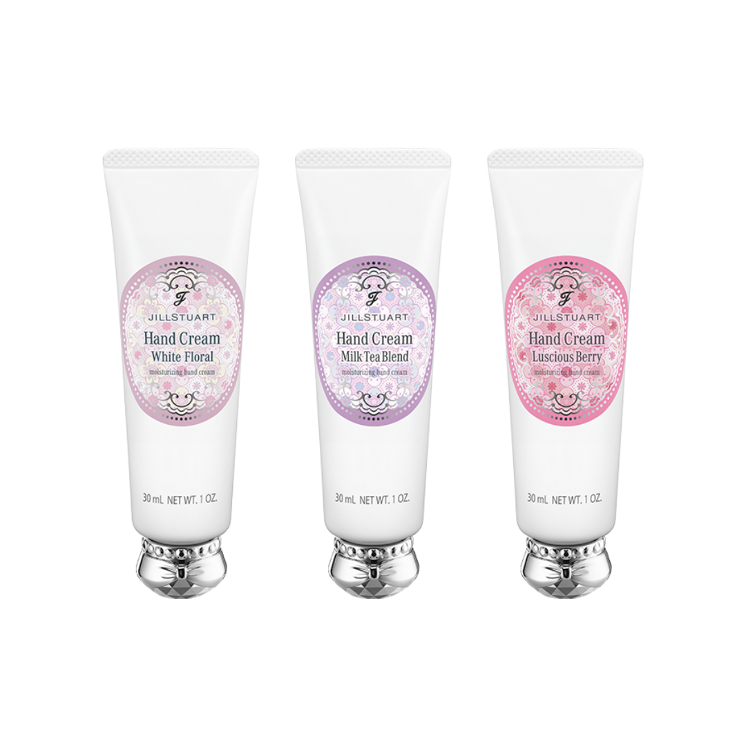 JILL STUART White Floral / Milk Tea Blend / Luscious Berry Hand Cream 30g