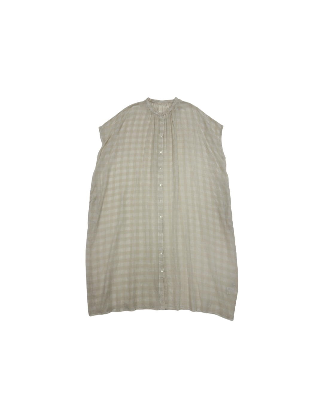 大格闊身中長麻棉外搭