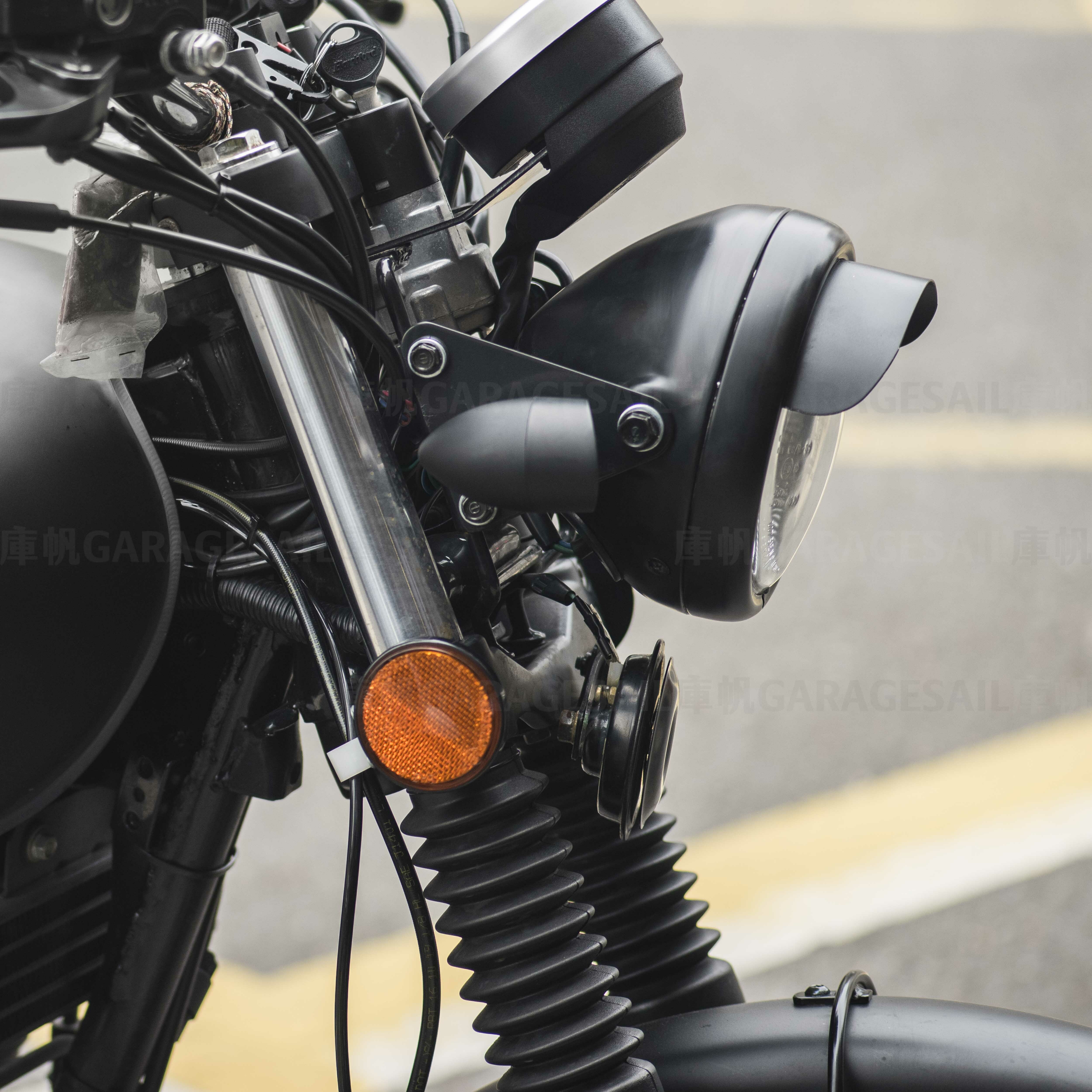 5.75吋 復古 金屬燈簷 消光黑