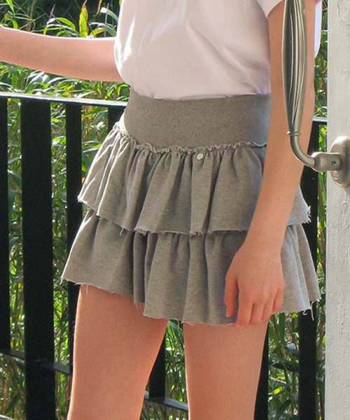 [RONRON] ANGORA CANCAN RUFFLE PANTSKIRT 韓国購買ブーム CANCAN RUFFLE PANTSKIRT WHITE - RONRON 론론