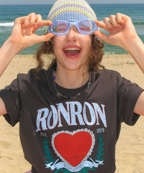 ◆RONRON◆ RONRON HEART LAUREL OVER FIT T SHIRT WHITE RONRON RONRON HEART LAUREL OVER FIT T SHIRT