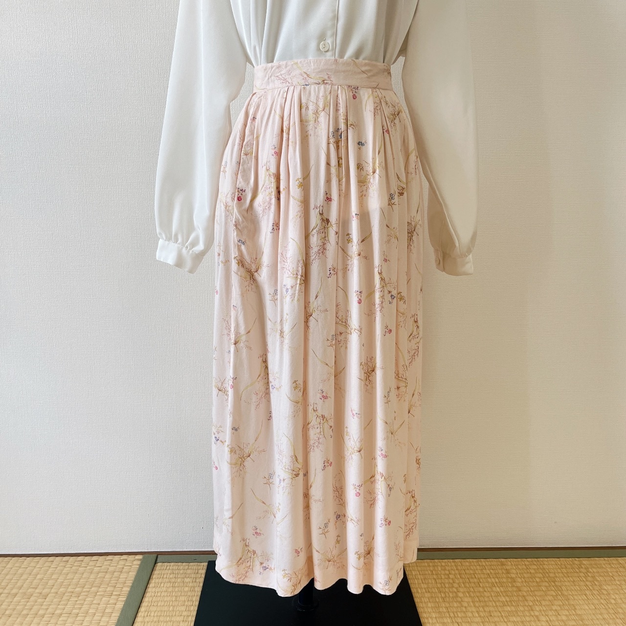 Outback Red清新淡粉紅碎花古着半裙