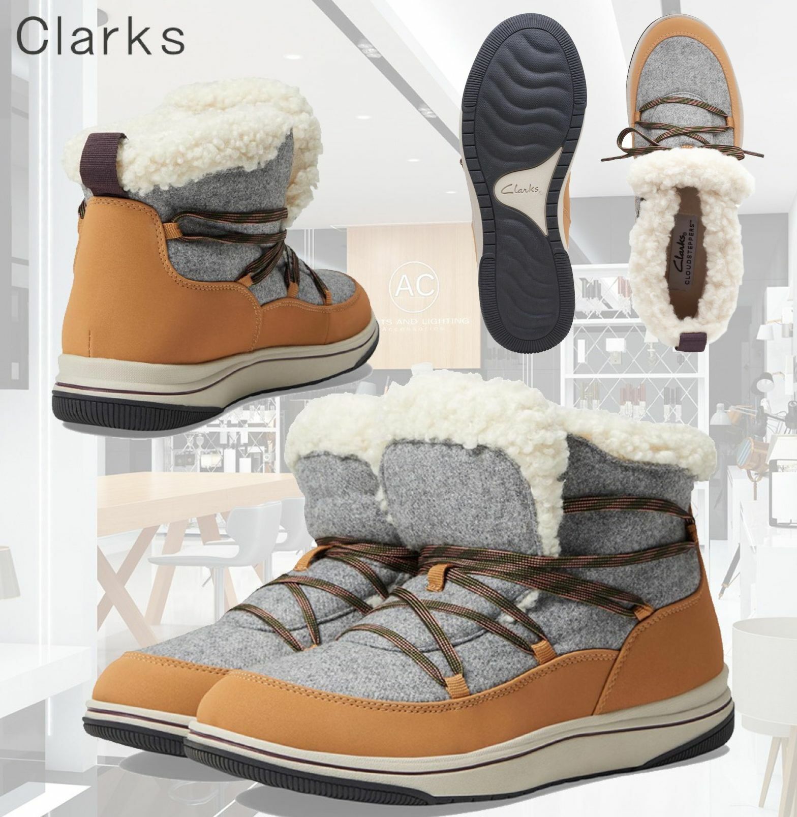 【預購】CLARKS Breeze Glacier F080909 女裝毛毛靴