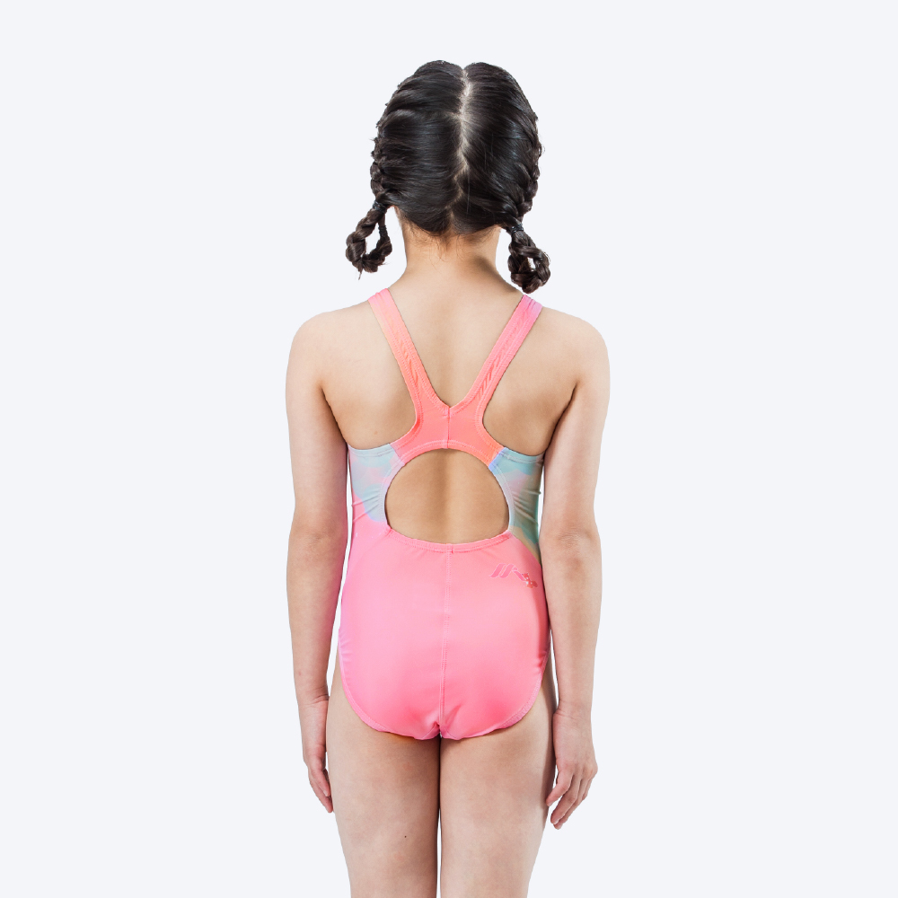 MAR-24077WJ 小女競賽型泳裝 - 松鼠與銀杏葉