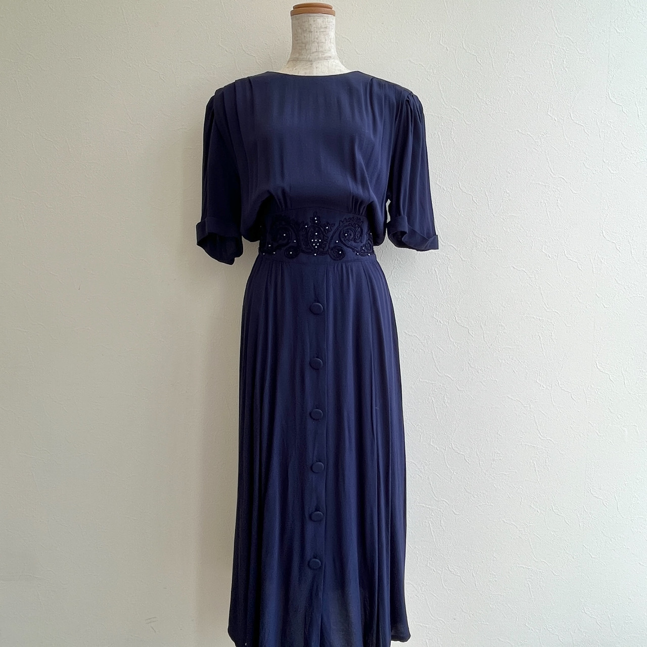 Karin Stevens寶藍色古著連身裙