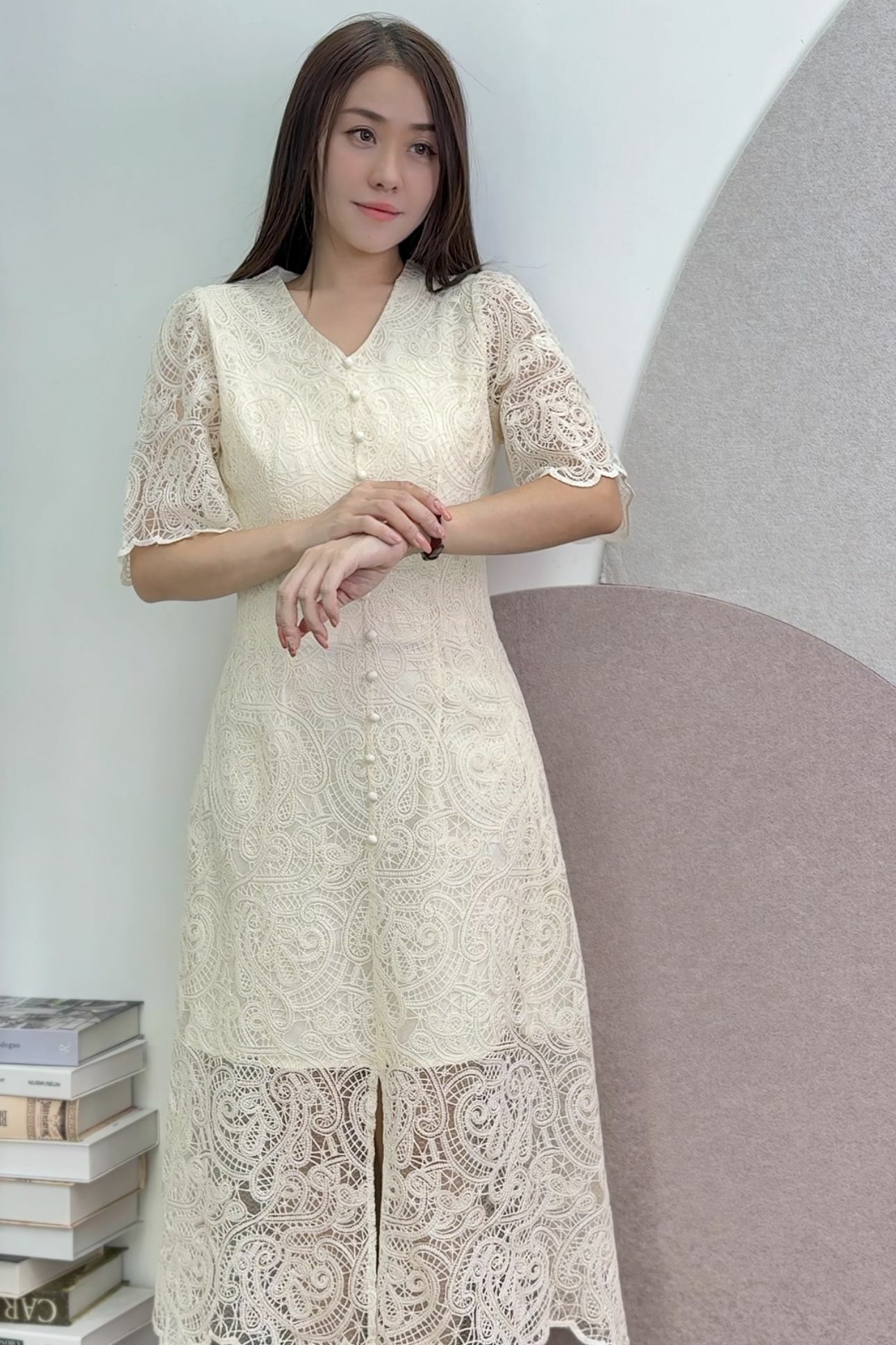 OP#6281🤍特長飄飄袖連身裙