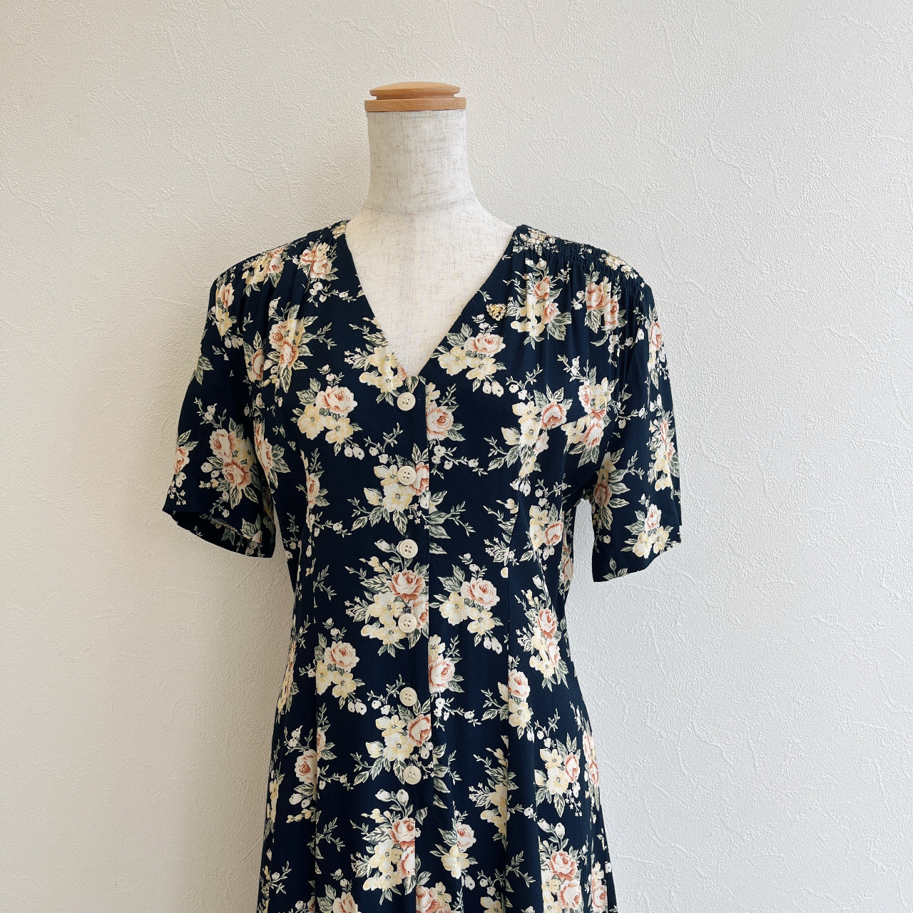 E.D.Michaels美國製深藍色古著花裙