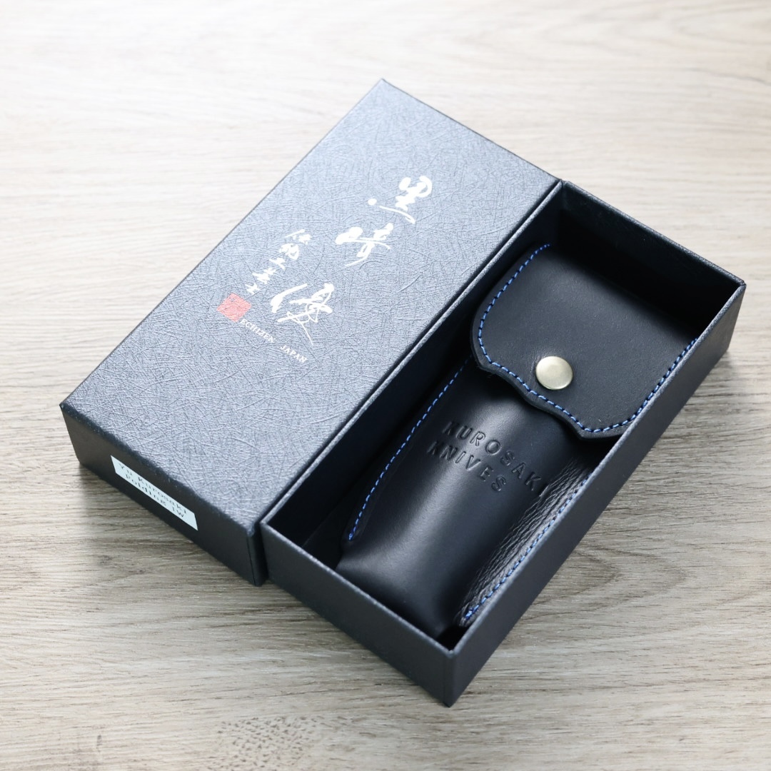 黑崎優 折疊刀 100mm 黑染 SG2粉末HSS鋼 沙漠鐵木/付皮套