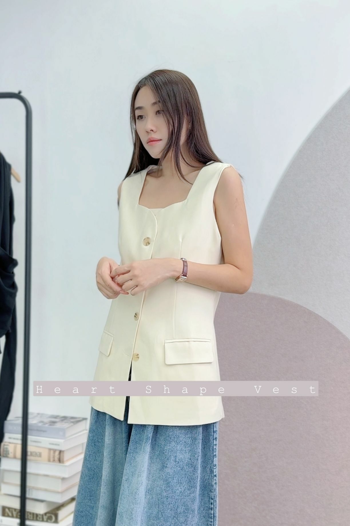 JK#6280 🤍心型胸西裝背心