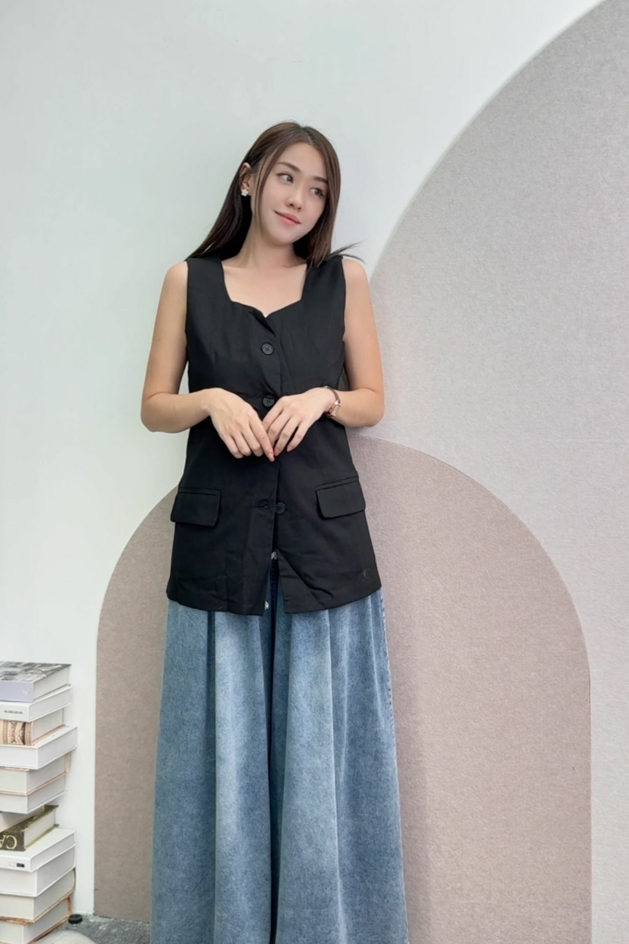 JK#6280 🤍心型胸西裝背心