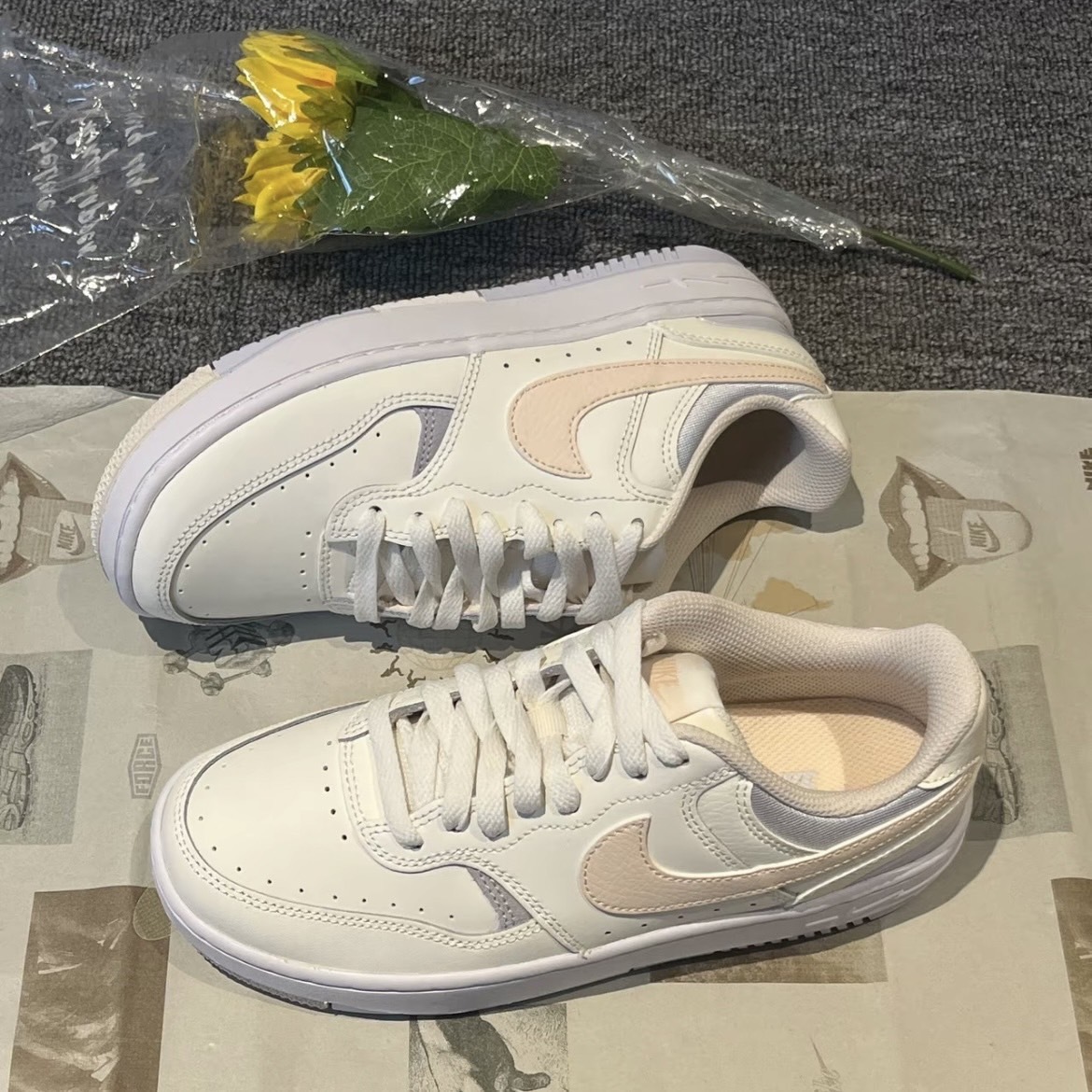 Nike Gamma Force 粉白 厚底 增高 小空軍 休閒運動鞋