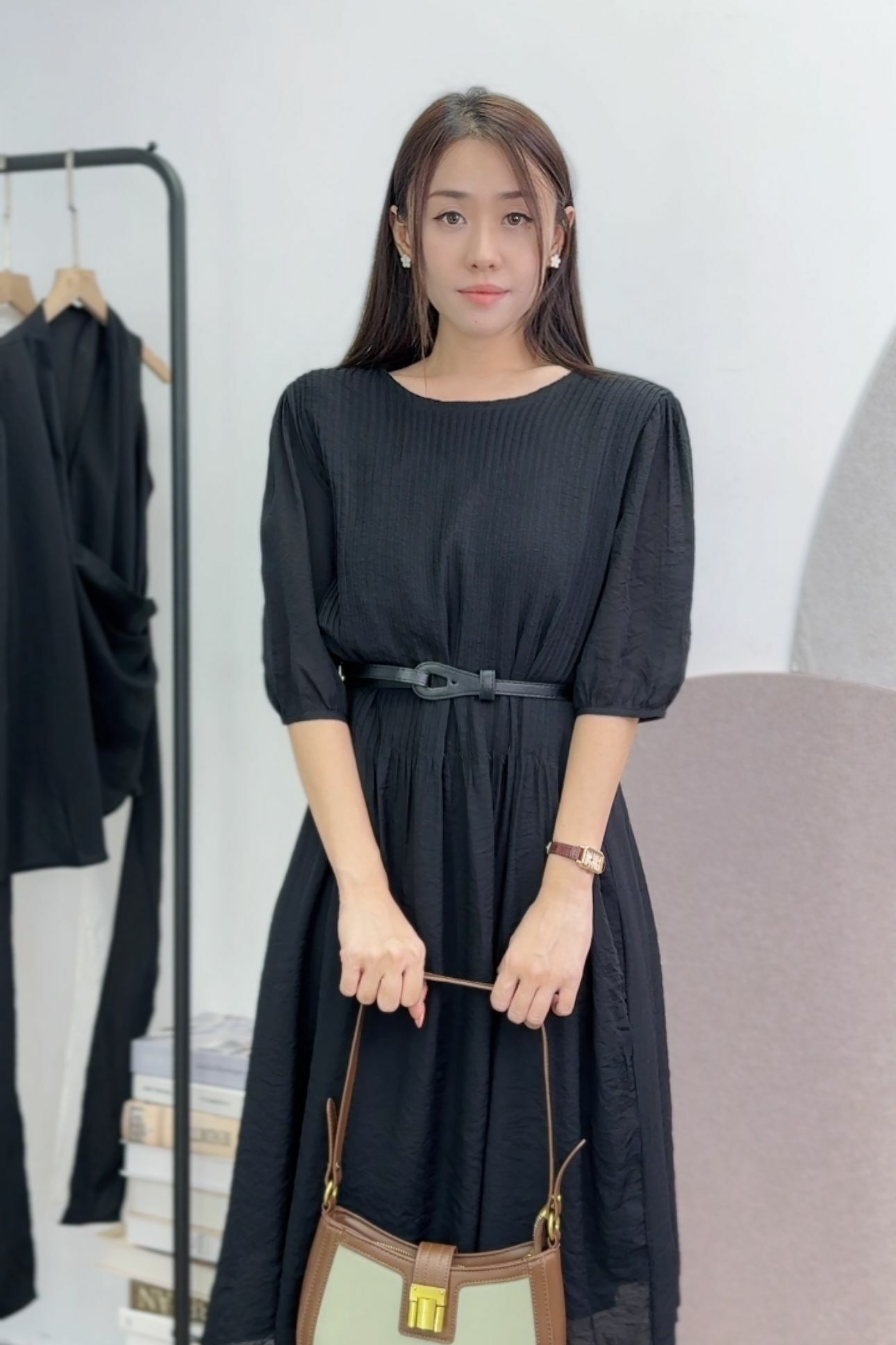 OP#6284🤍屏風雪紡連身裙