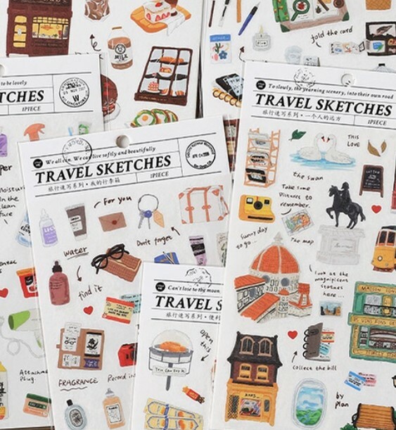 Travel Sketch Series Sticker Sheet