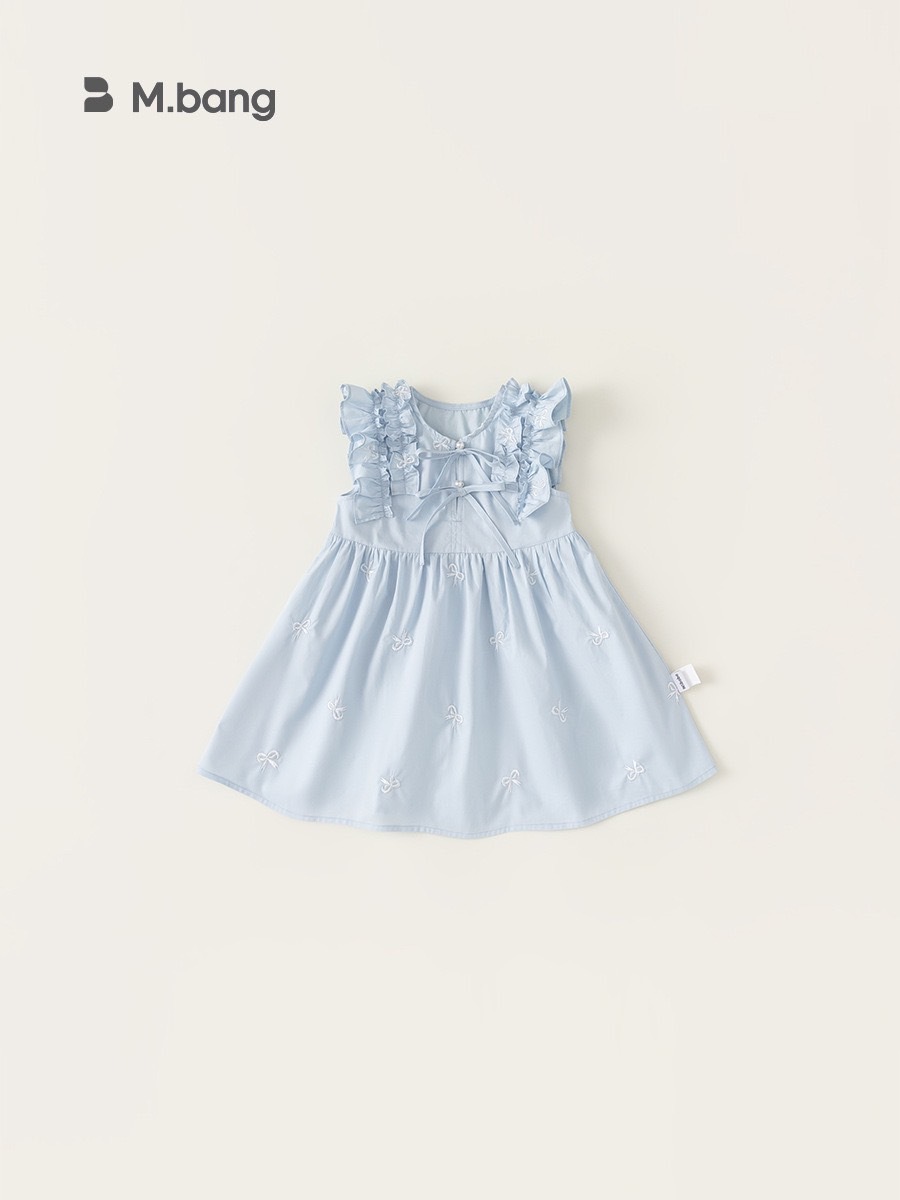 天空藍蝴蝶結洋裝
