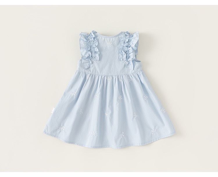 天空藍蝴蝶結洋裝