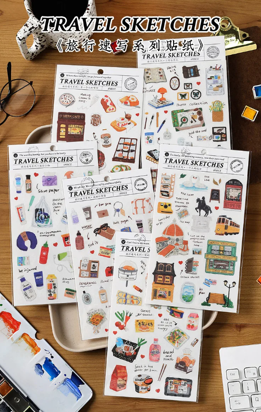 Travel Sketch Series Sticker Sheet