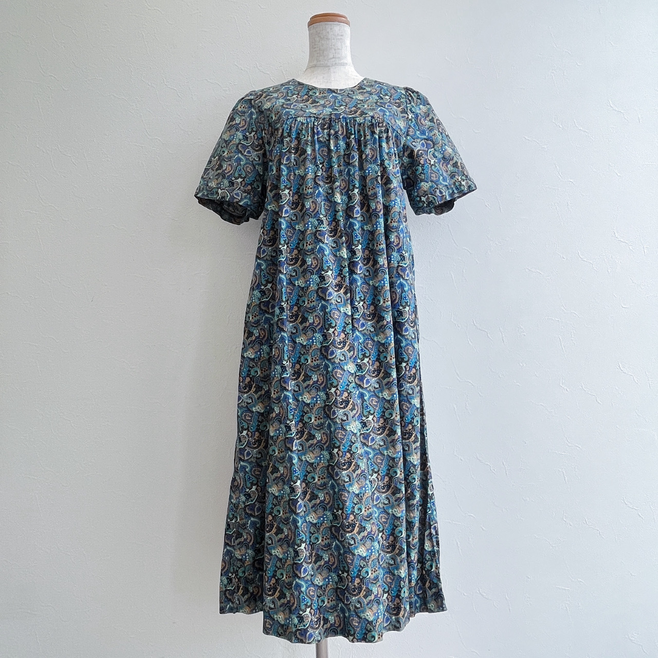 夏威夷製孔雀藍色可愛娃娃裙