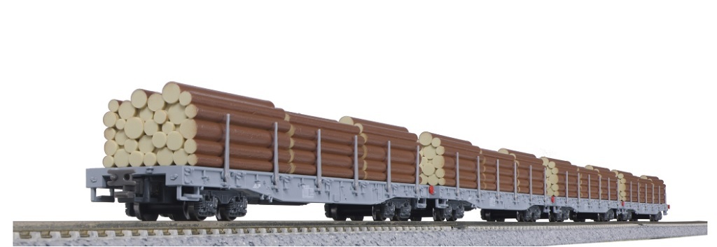 Kato 10-1891 N規 雷蒂亞鐵路貨車R-w 運木車.4輛